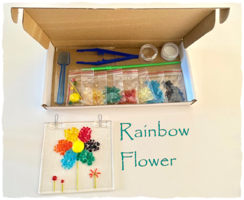 Fused Glass Craft Box - Rainbow Flower Suncatcher