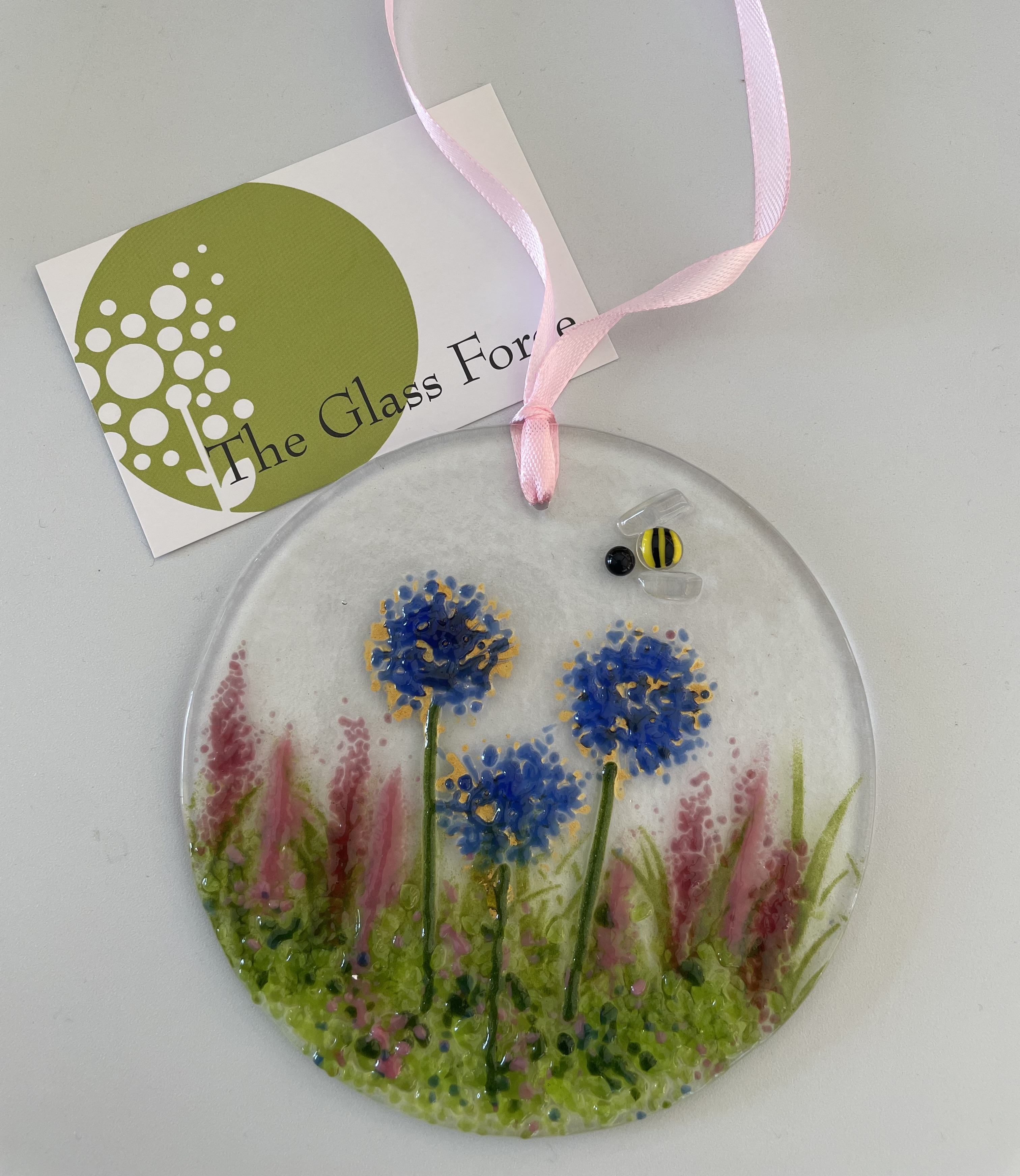 Agapanthus Fused Glass Suncatcher
