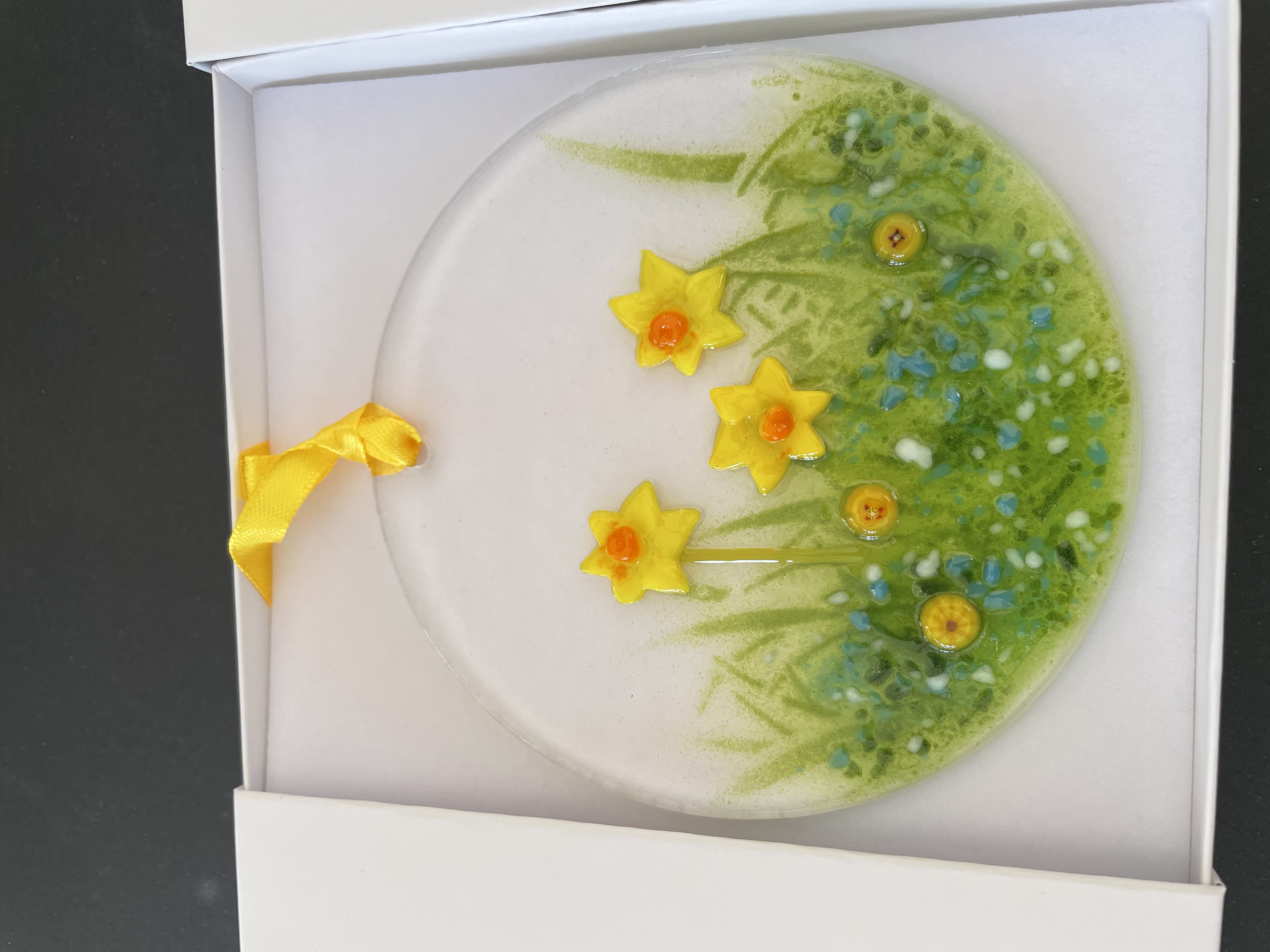 Fused Glass Daffodil Suncatcher