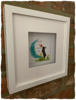 Fused Glass Art Rabbit Picture